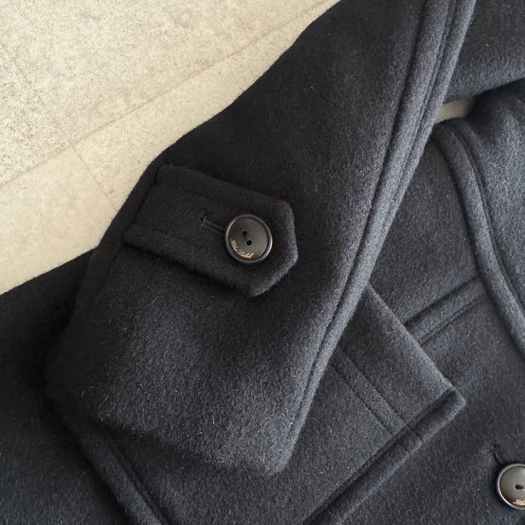 バーバリーブルーレーベル　コート　ノバチェック　2WAY　黒　40　カシミヤ混
