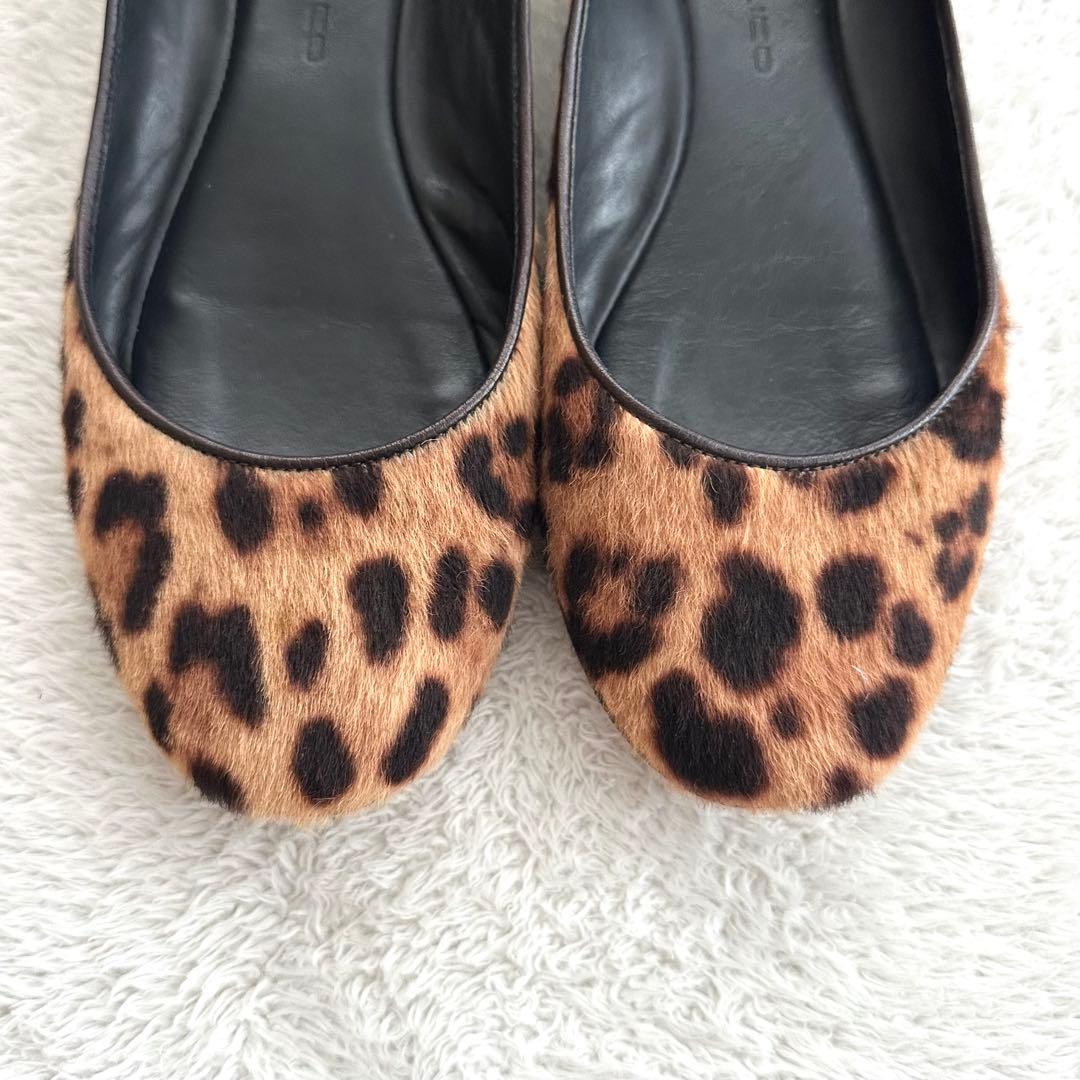 PELLICO ドゥーズィエムクラス ハラコ レオパード フラットパンプス 37