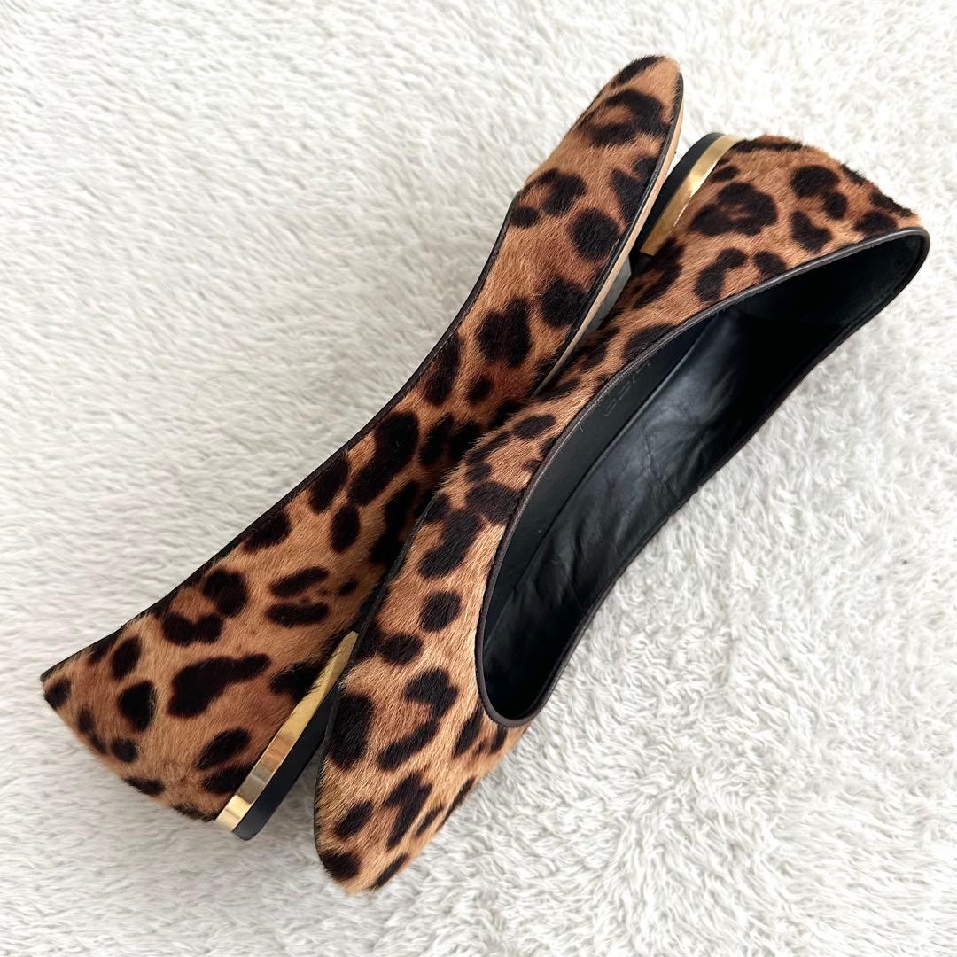 PELLICO ドゥーズィエムクラス ハラコ レオパード フラットパンプス 37