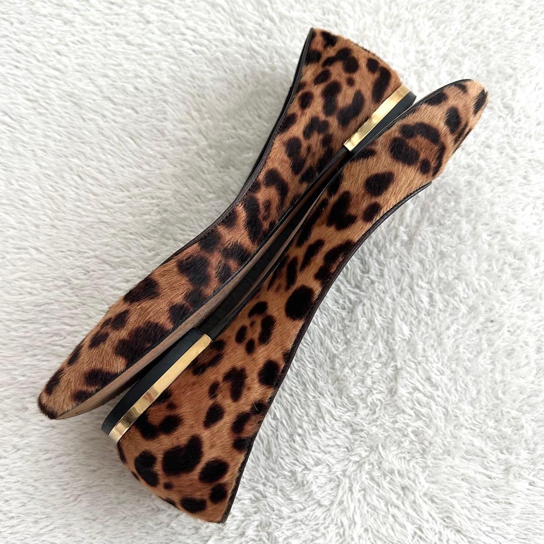 PELLICO ドゥーズィエムクラス ハラコ レオパード フラットパンプス 37