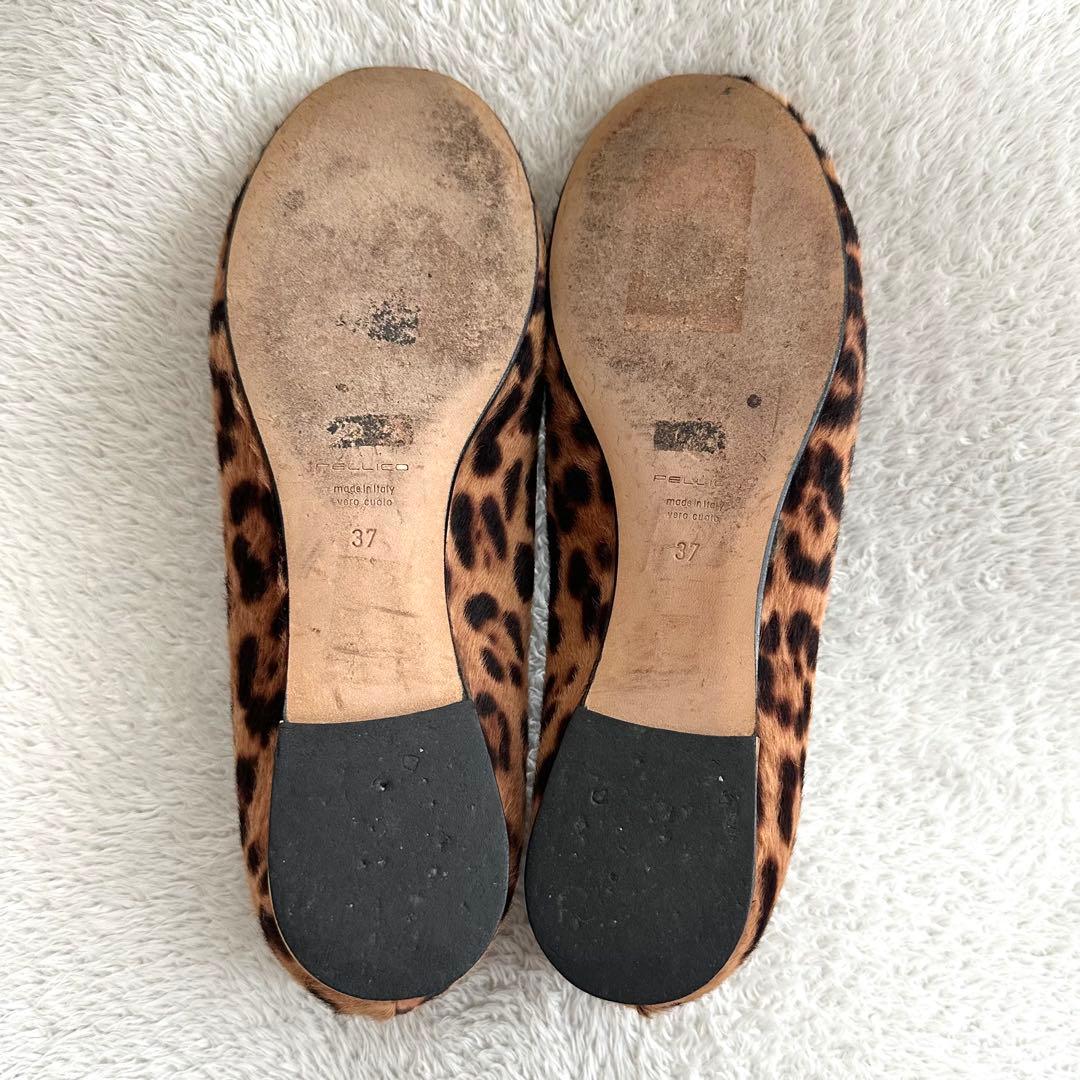 PELLICO ドゥーズィエムクラス ハラコ レオパード フラットパンプス 37