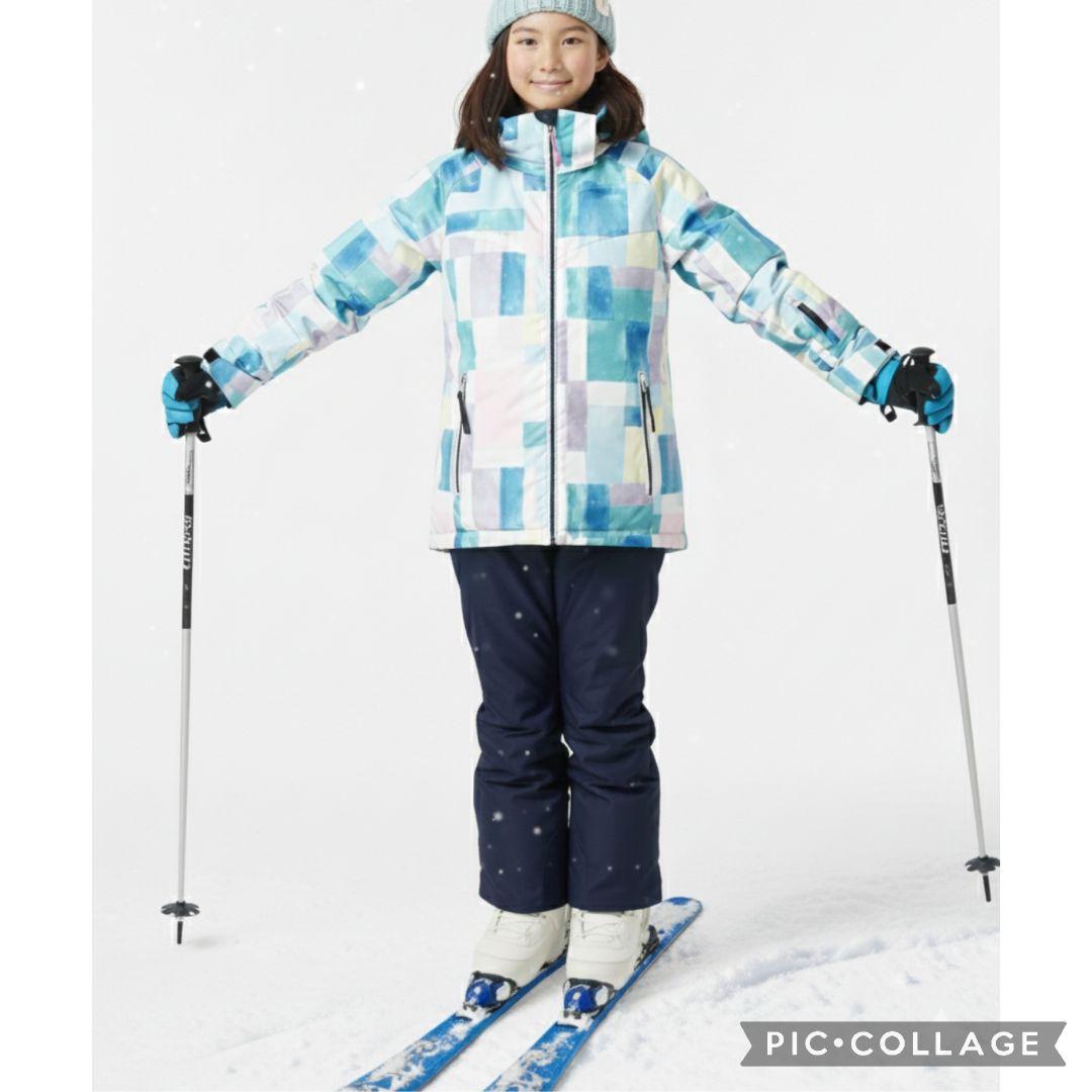 美品☆Phenixスキーウェア上下 女の子150 140 パステルブロック 水色