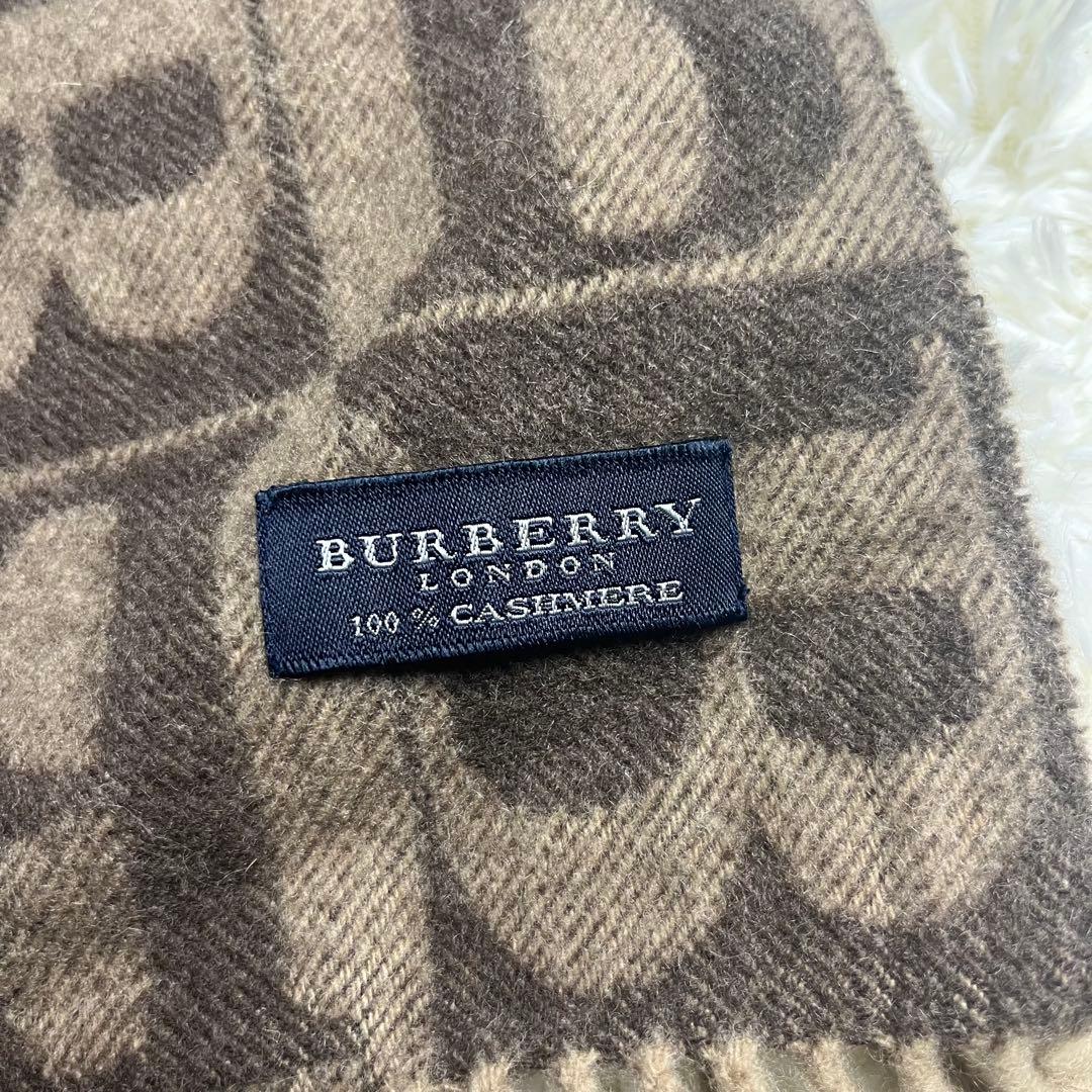 BURBERRY 100%カシミヤ マフラー ブラウン系