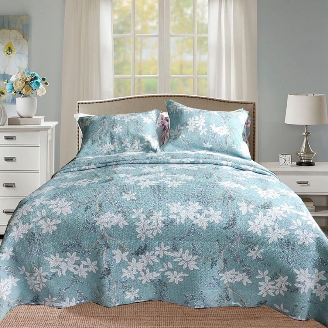 キルトベッドカバー3点セット綿マルチカバー キルティング 646