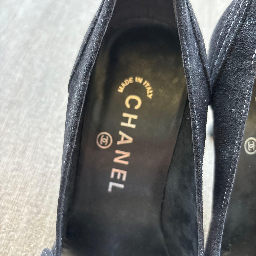 CHANEL シャネル ココマーク パンプス 黒 スエード ピンヒール 36.5