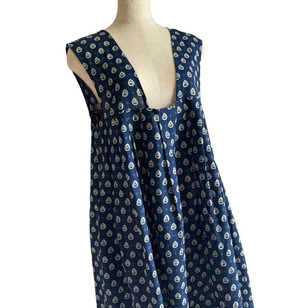 美品　TOUJOURS　トゥジュー　ワンピース　総柄　ジャンスカ　F