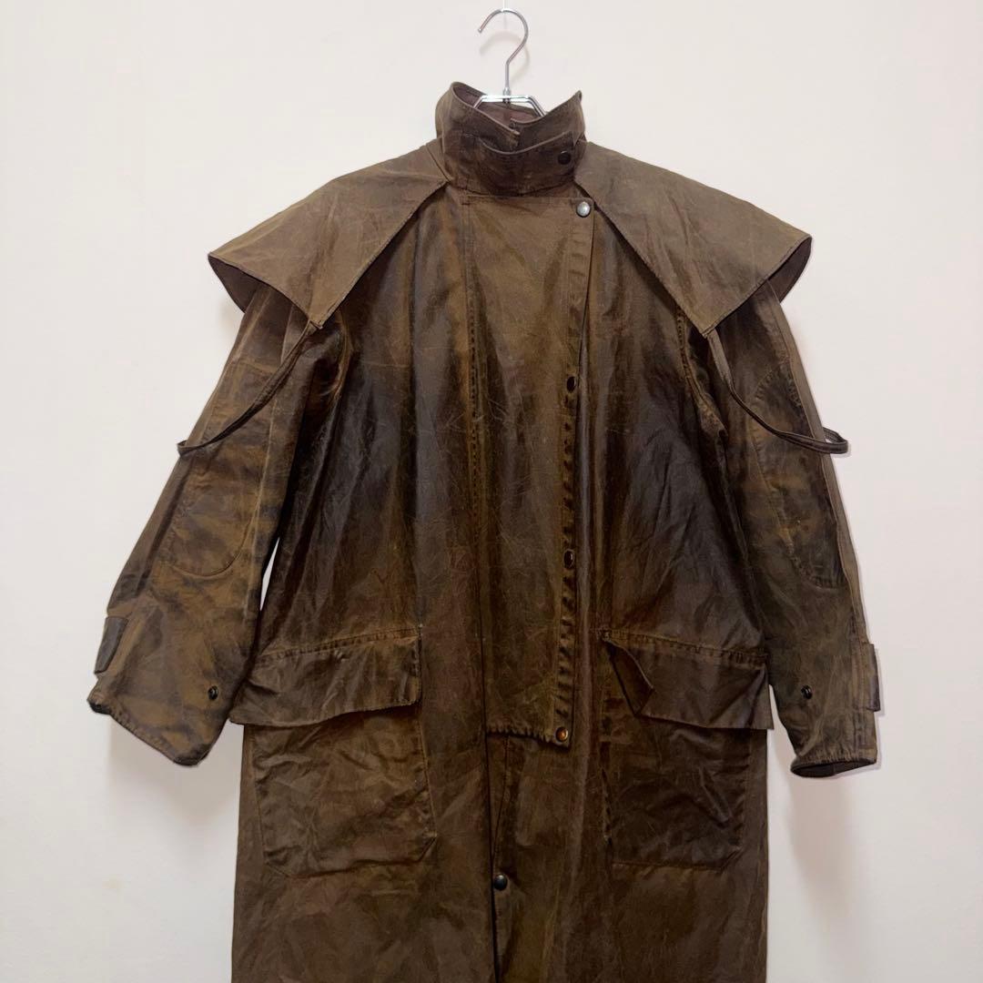 90s 英国製 オイルド ダスターコート ユーロビンテージ 茶 モード