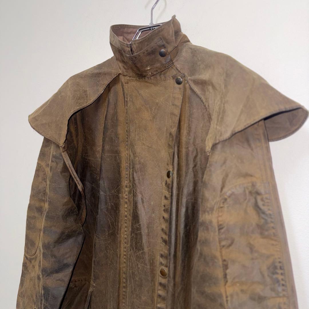 90s 英国製 オイルド ダスターコート ユーロビンテージ 茶 モード