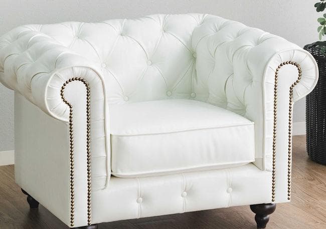 チェスターフィールドタイプ ＰＶＣ１人掛けソファ幅96cm（1211）