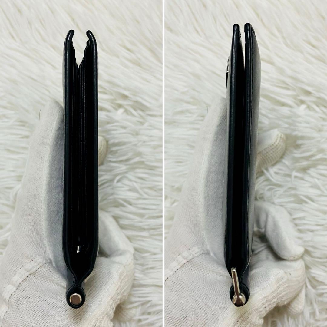 極美✨サンローラン マネークリップ レザー ロゴ金具 カサンドラ ブラック