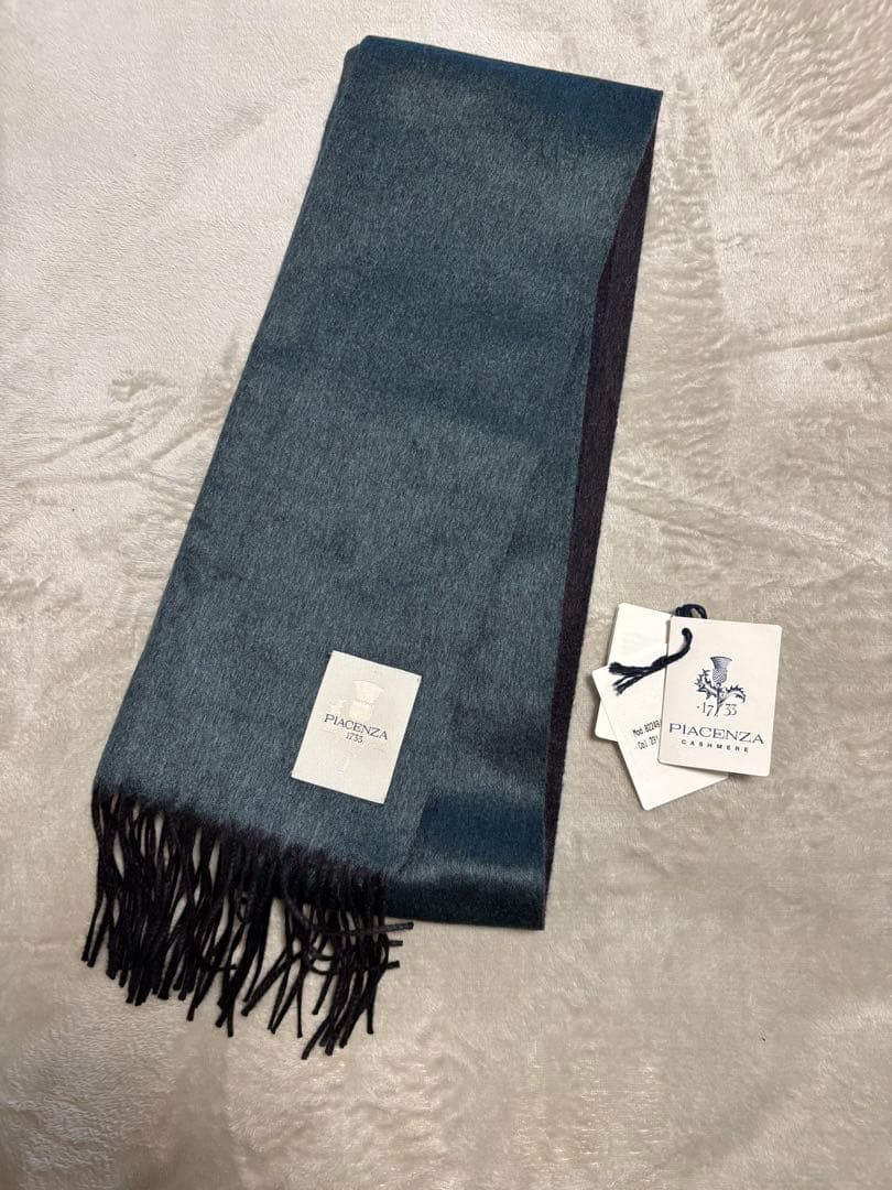 【着用1回】ピアチェンツァ シルクカシミヤ 高級マフラー 定価2.5万