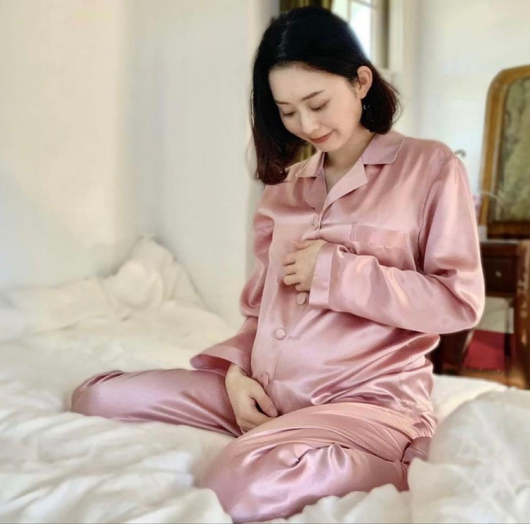 【てつこ】リリーシルクLily silk 高級シルク製 ボタンパジャマ　ピ