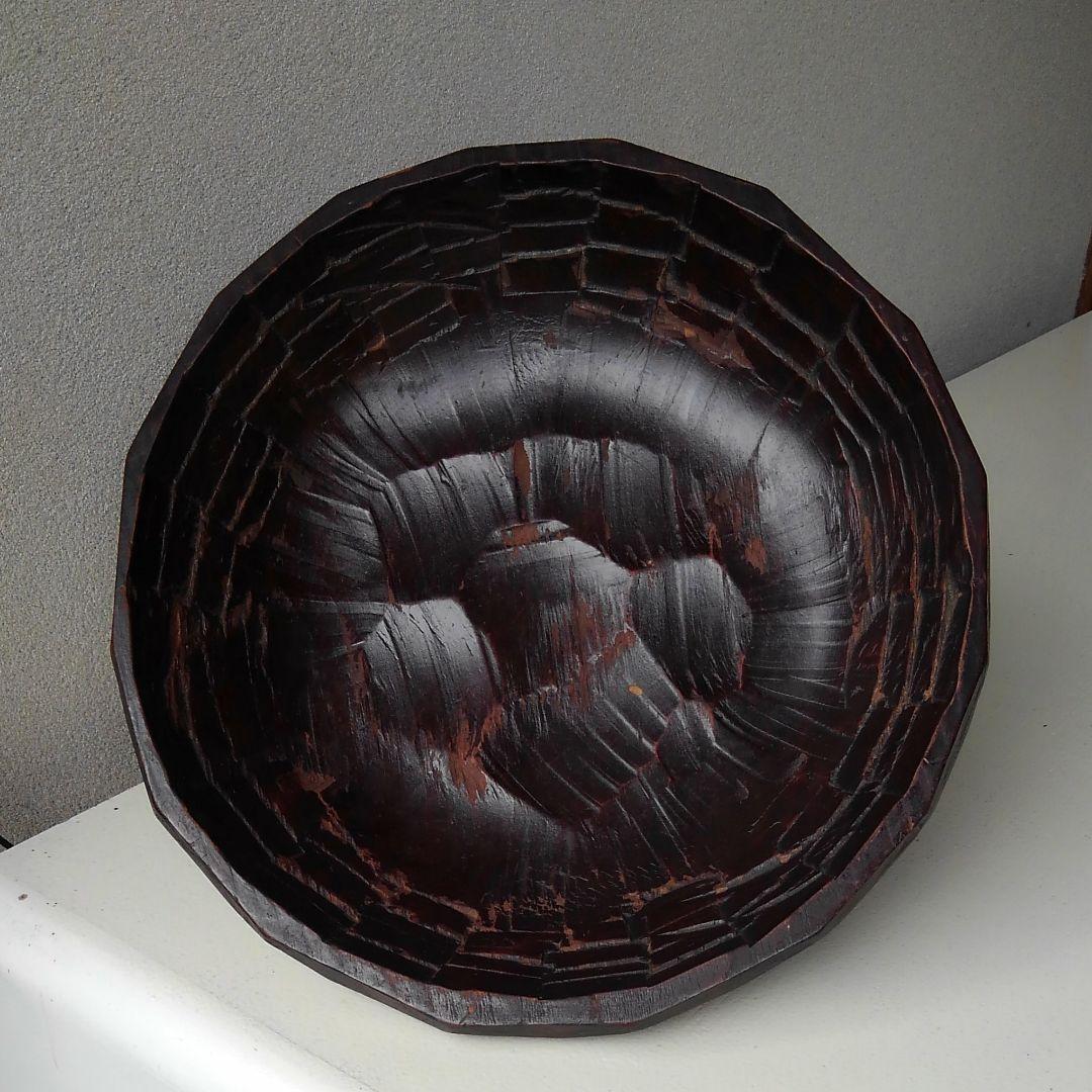 木彫　なた彫　盛鉢