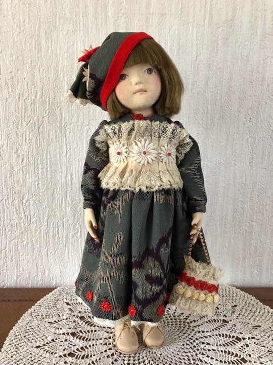 創作人形⑮（縮緬・アンティークレース使用） ハンドメイド 日本 古布 1点もの
