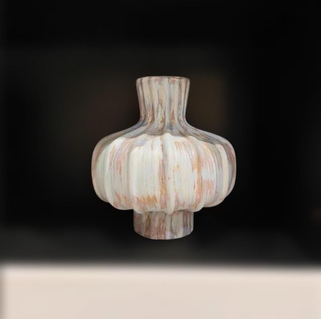 モダン陶器花瓶 ホワイト ピンク