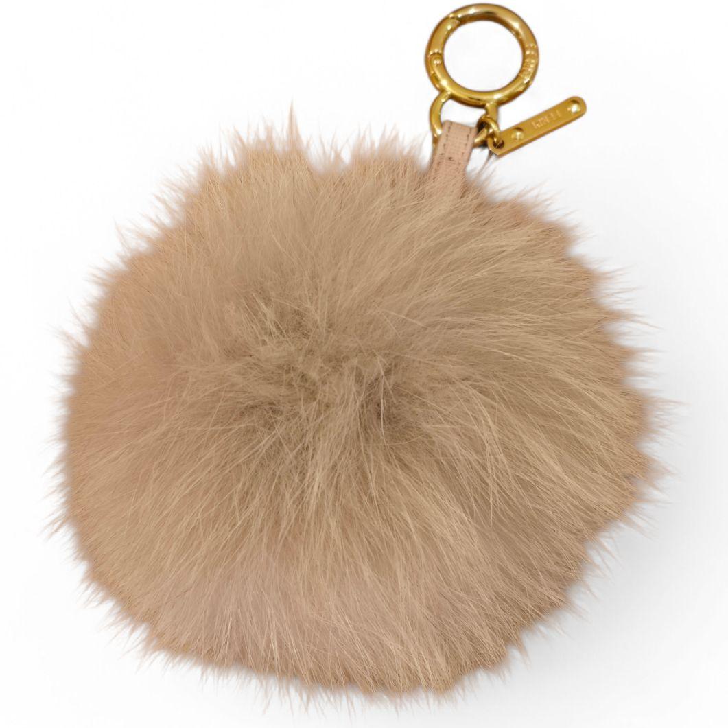 フェンディ ポンポンチャーム フォックスファー 本革 箱・保存袋付き イタリア製