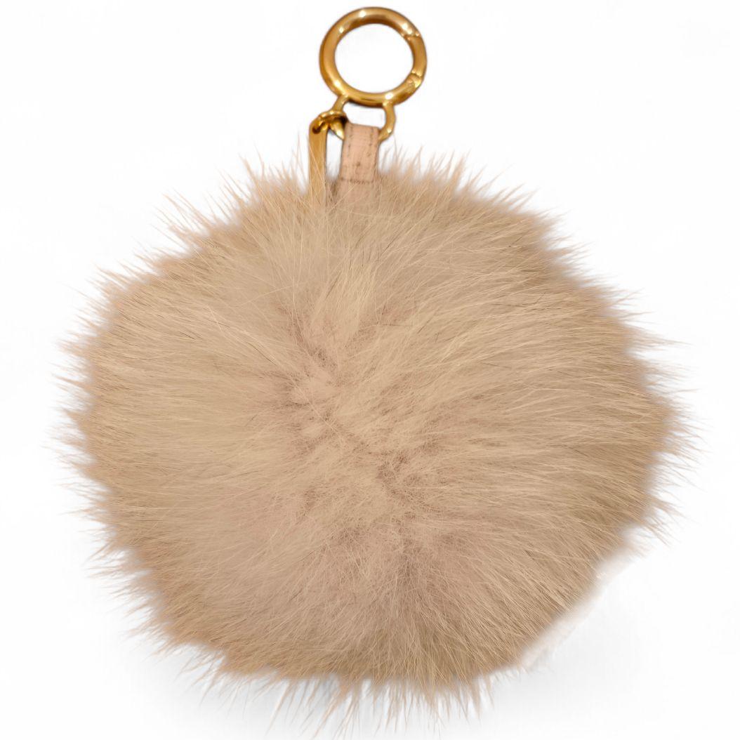 フェンディ ポンポンチャーム フォックスファー 本革 箱・保存袋付き イタリア製