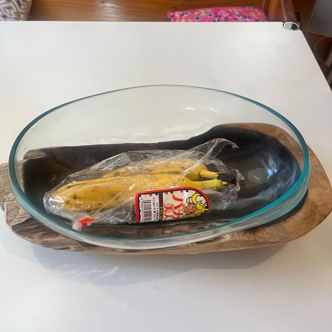 手作りダークブラウン木製皿