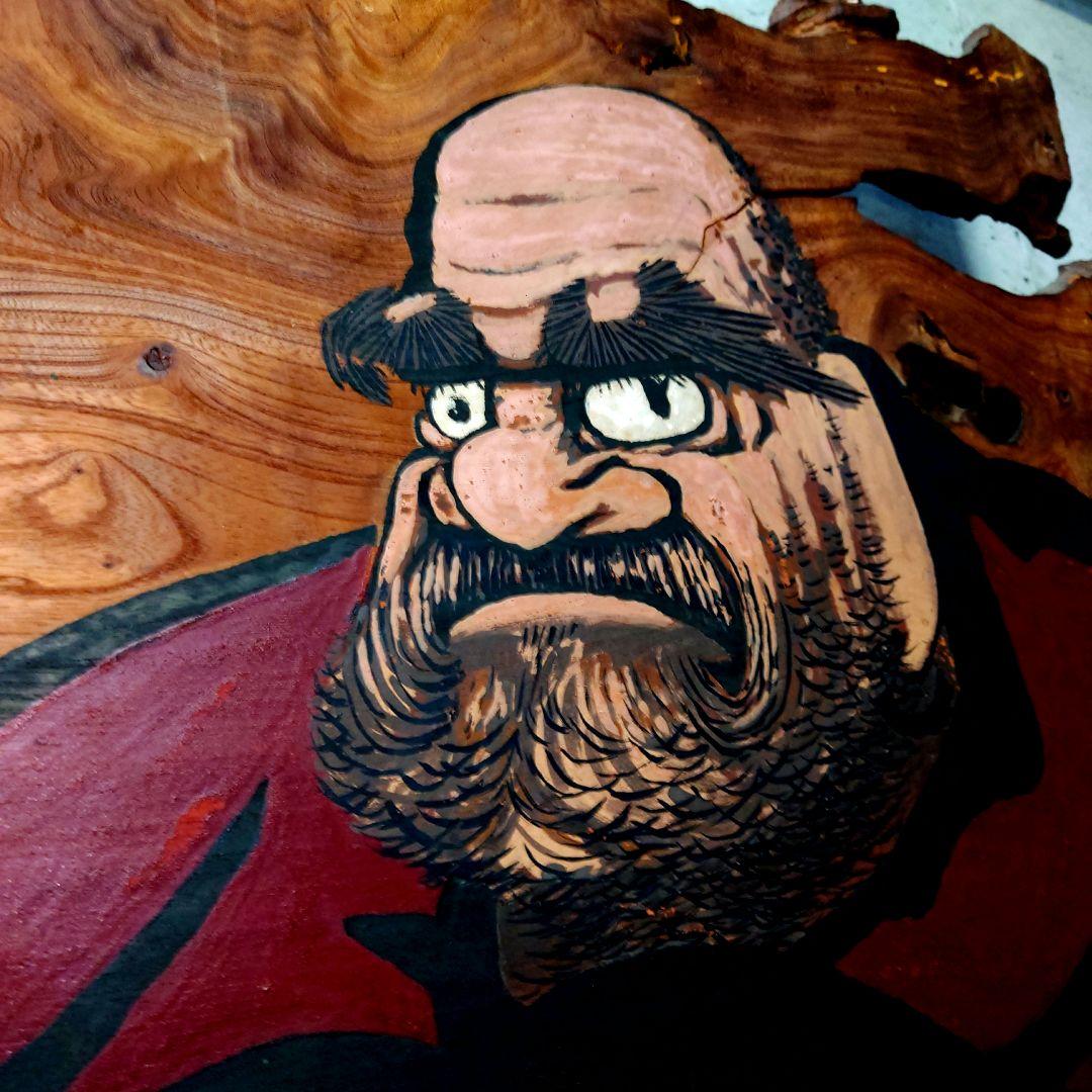 天然木 一枚板 木製看板 だるま 達磨 ダルマ 鴻雲書 繁栄不倒 居酒屋 店舗