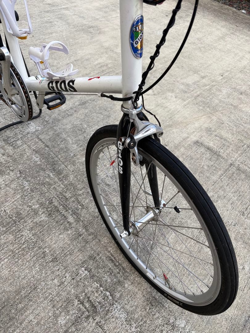 GIOS ミニベロ 自転車 ホワイト　スタンド付