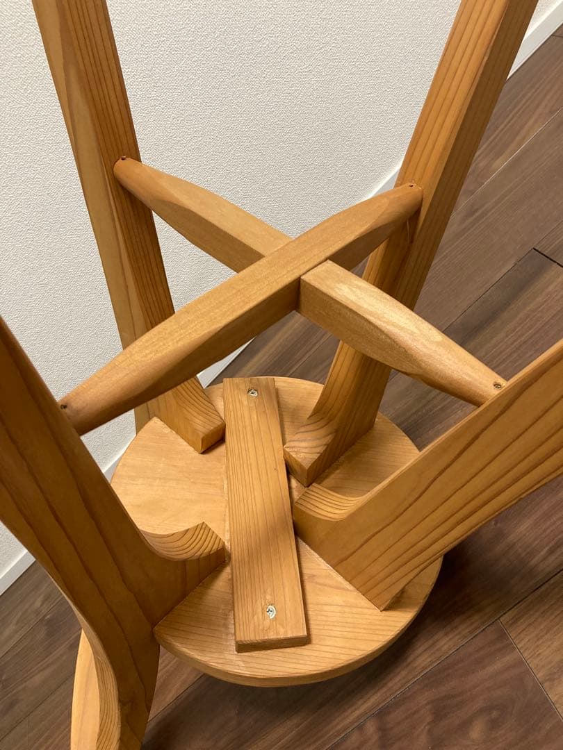 【国産杉】木製シンプルチェア ナチュラルウッド
