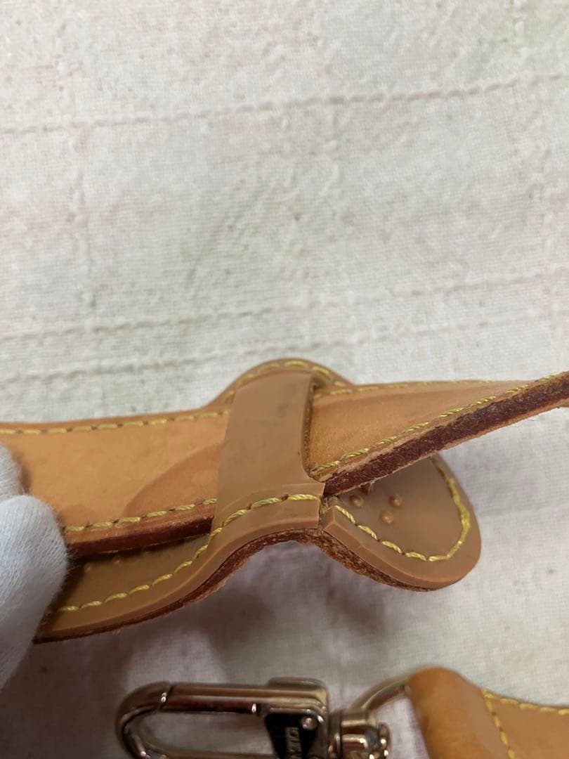 ルイヴィトン　ボストンバッグ　ショルダーストラップ　ヌメ革