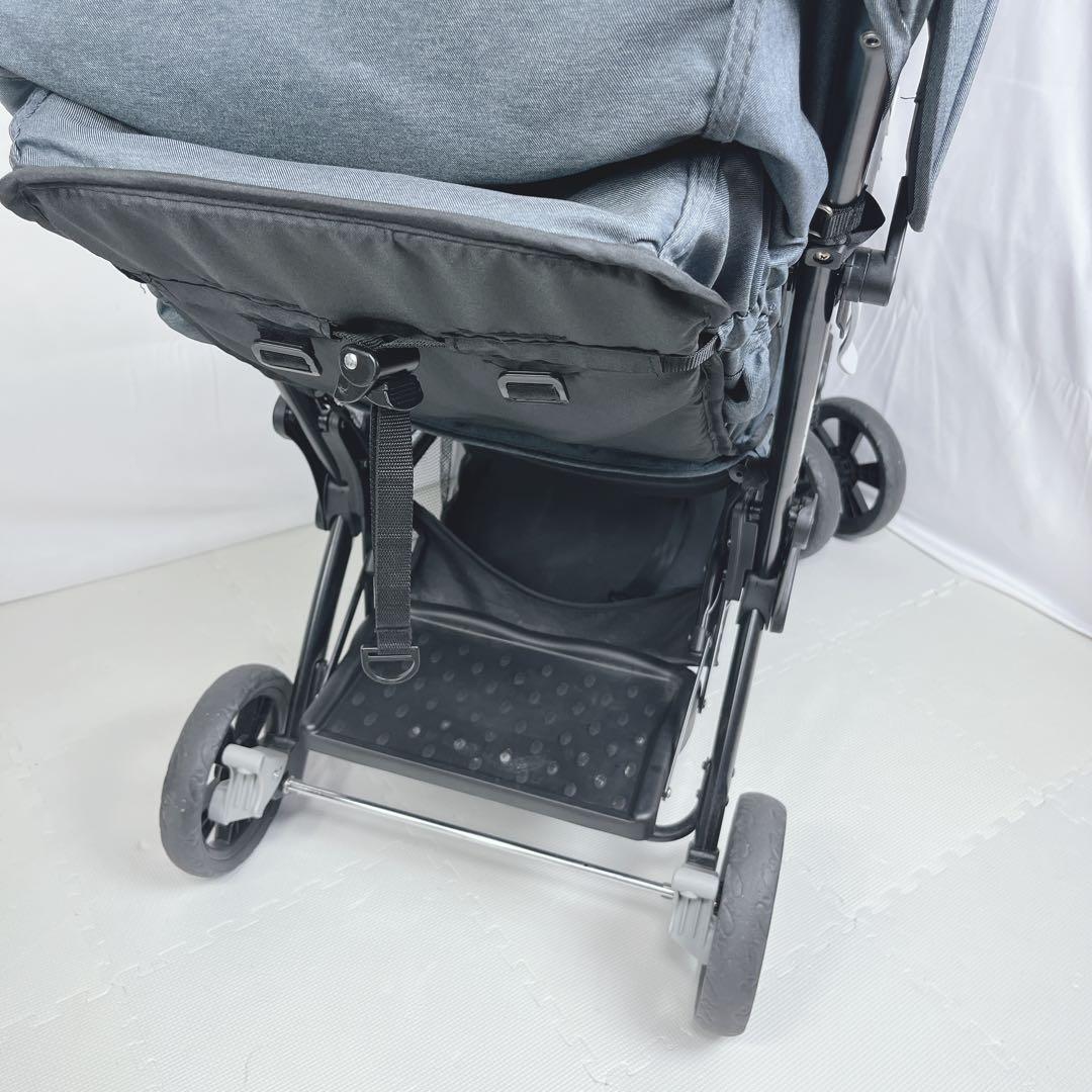 【美品】KATOJI ベビーカー 二人でゴーDX（デニム）二人乗りベビーカー