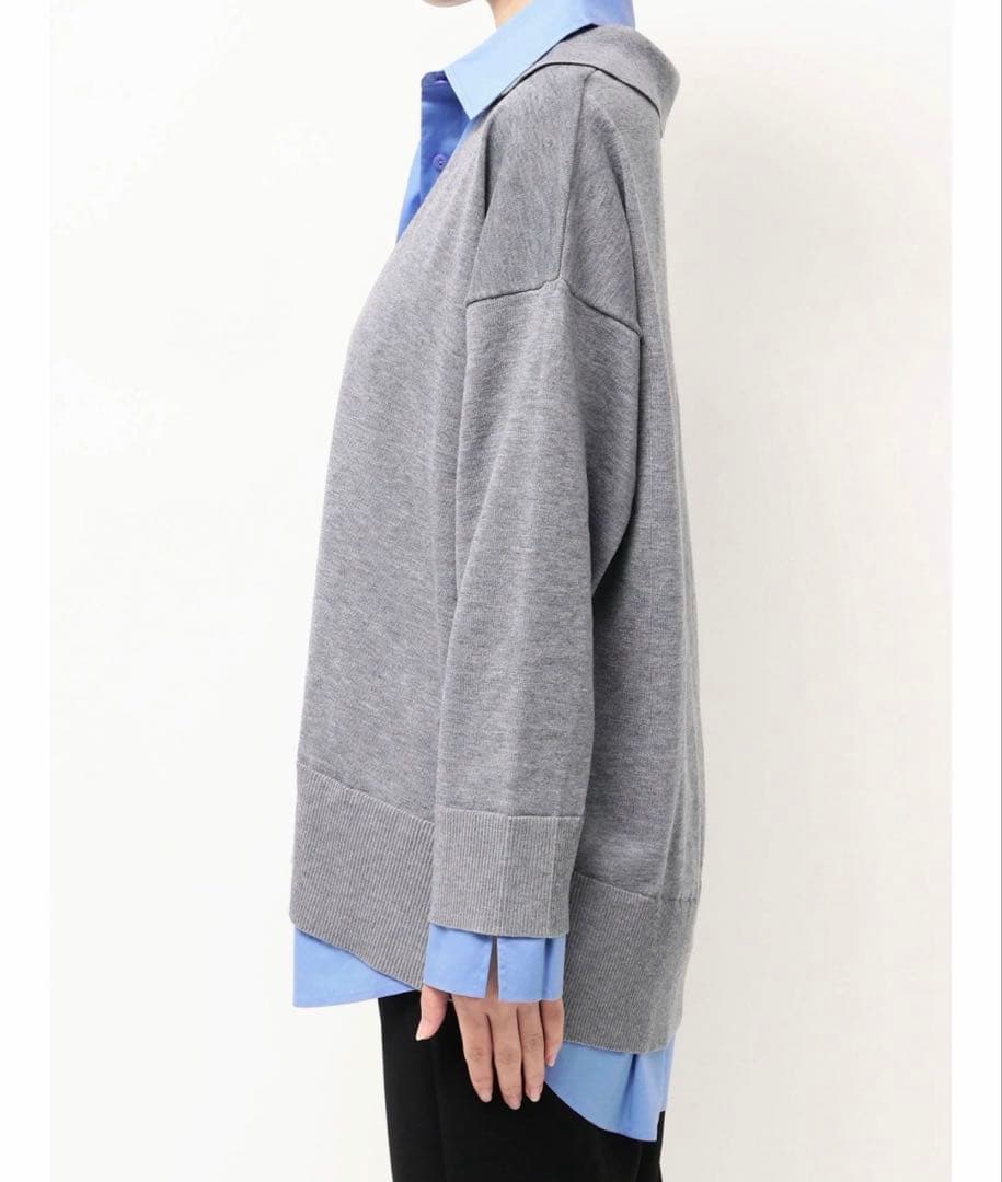 ELENDEEK シャツドッキングスキッパーニット