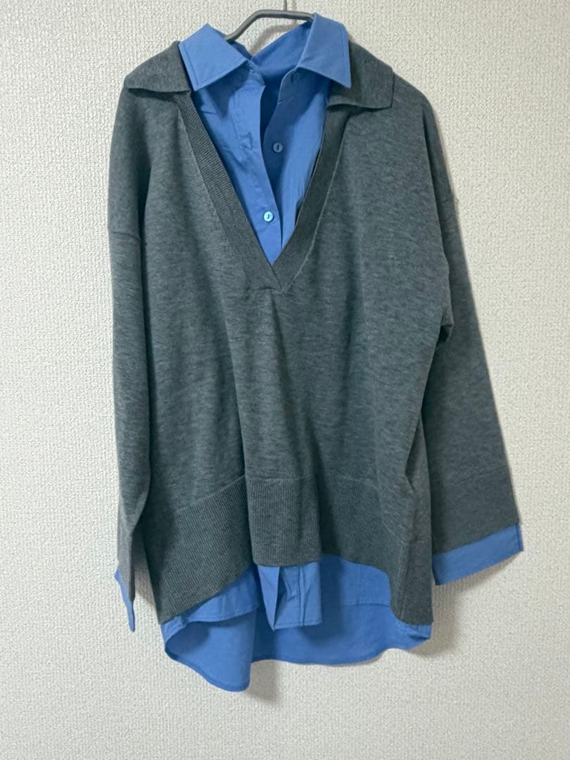 ELENDEEK シャツドッキングスキッパーニット