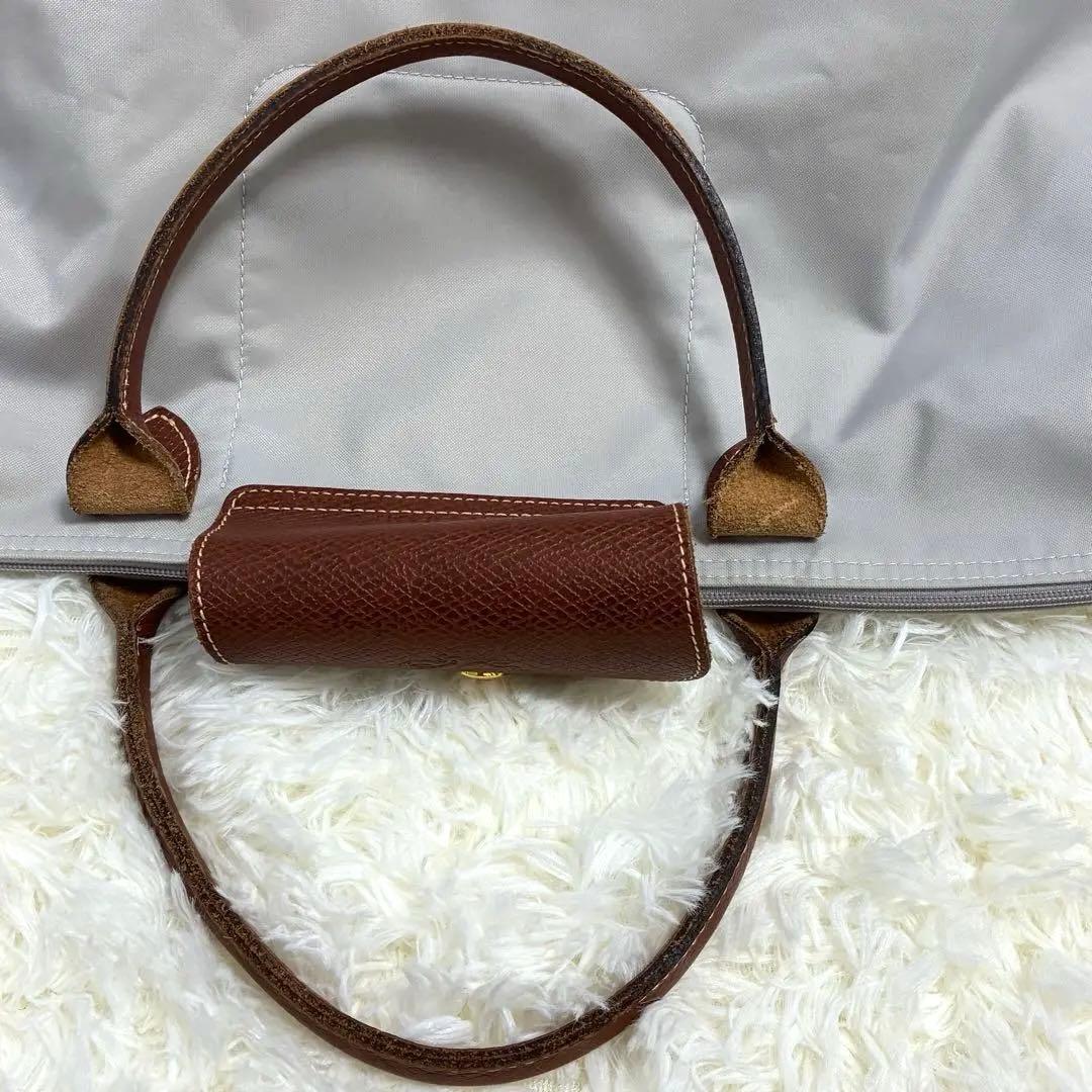 ロンシャン プリアージュ エッフェル塔 ナイロン トートバッグ グレー　A4