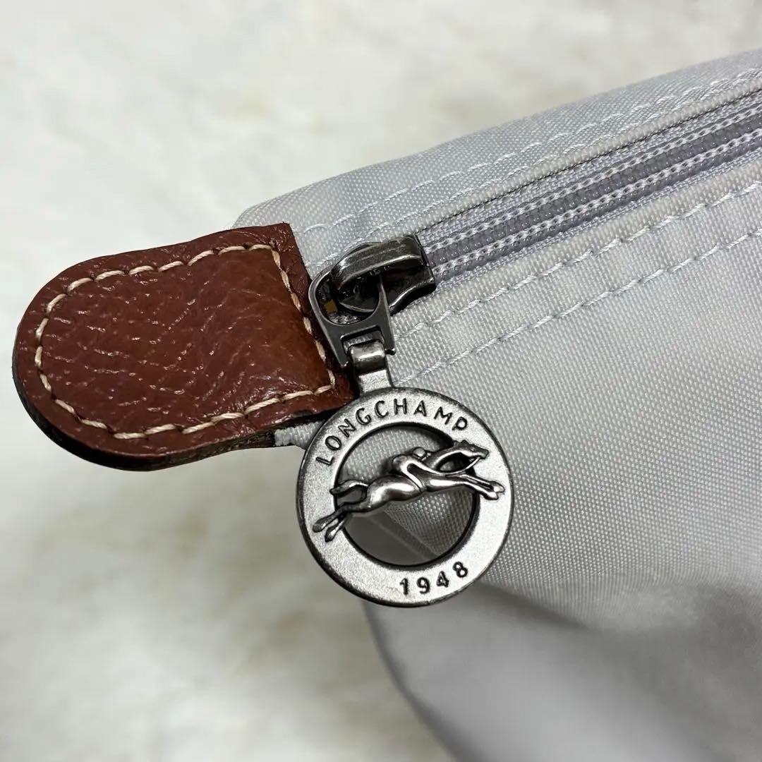 ロンシャン プリアージュ エッフェル塔 ナイロン トートバッグ グレー　A4