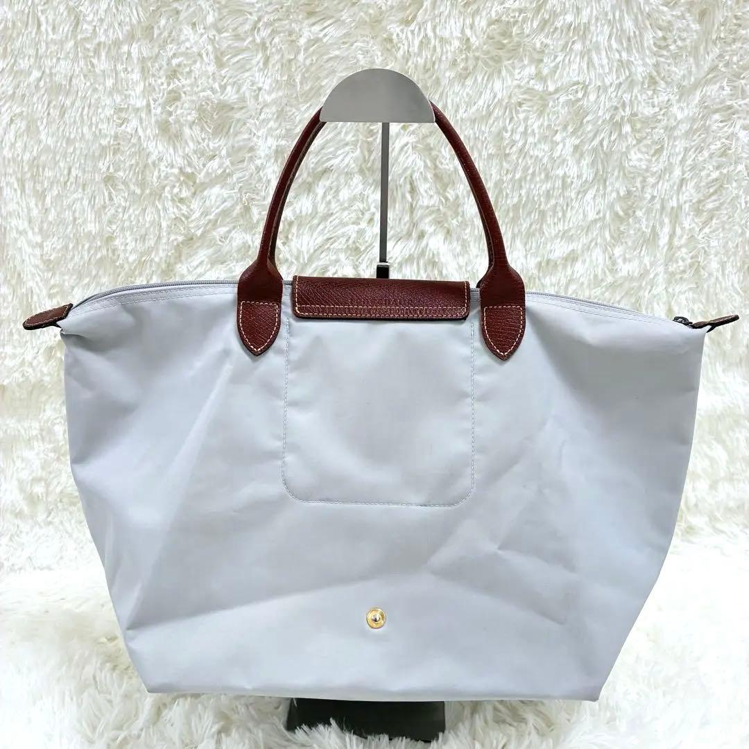 ロンシャン プリアージュ エッフェル塔 ナイロン トートバッグ グレー　A4