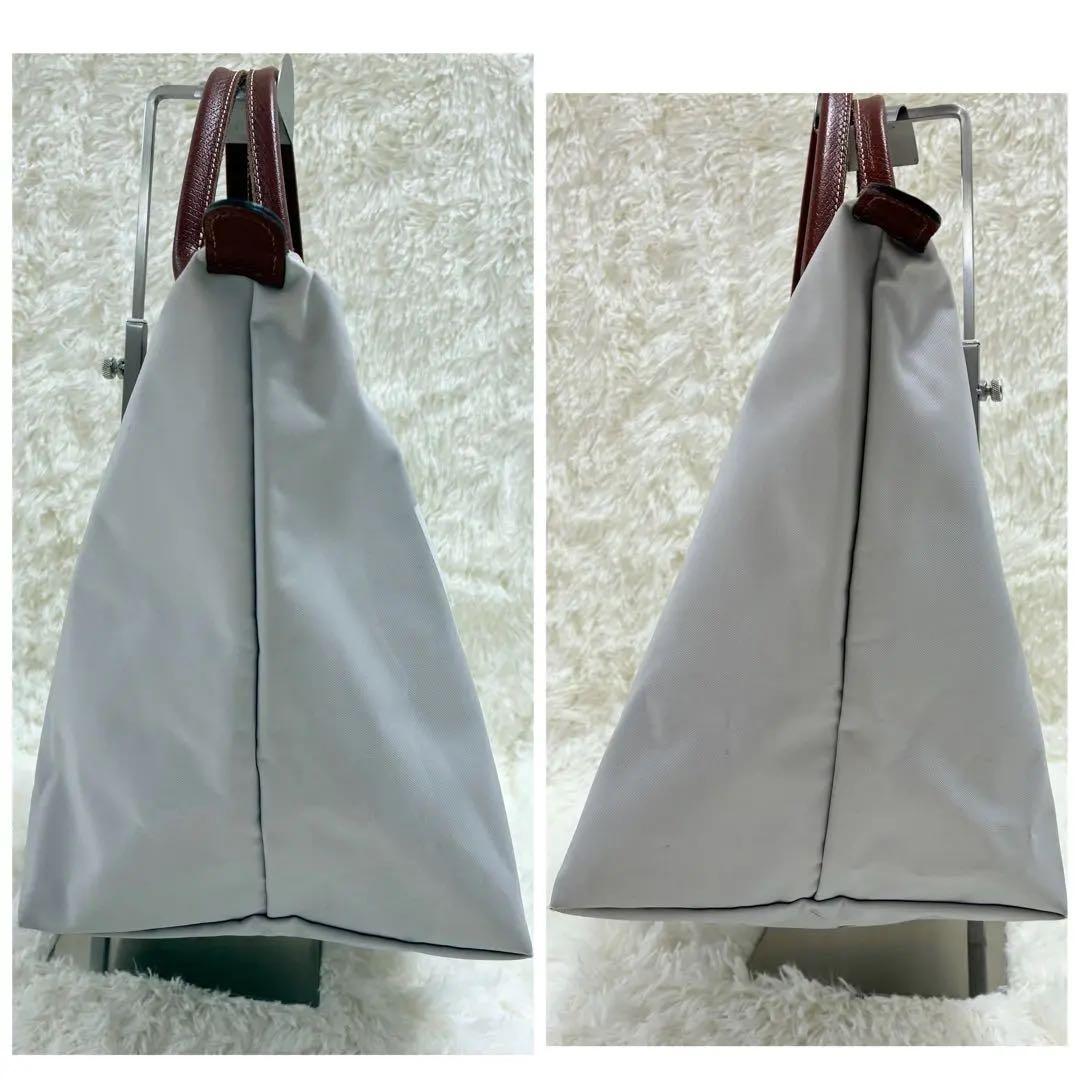 ロンシャン プリアージュ エッフェル塔 ナイロン トートバッグ グレー　A4