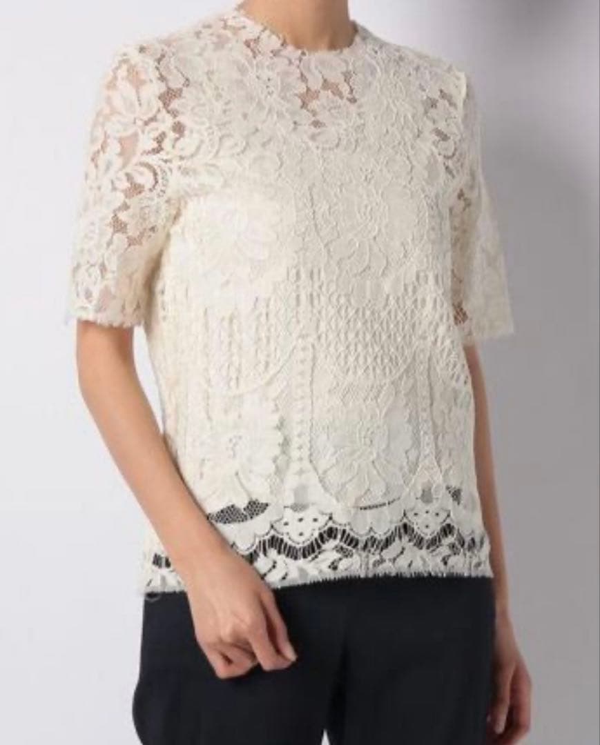 エストネーション　ESTNATION レース 半袖ブラウス