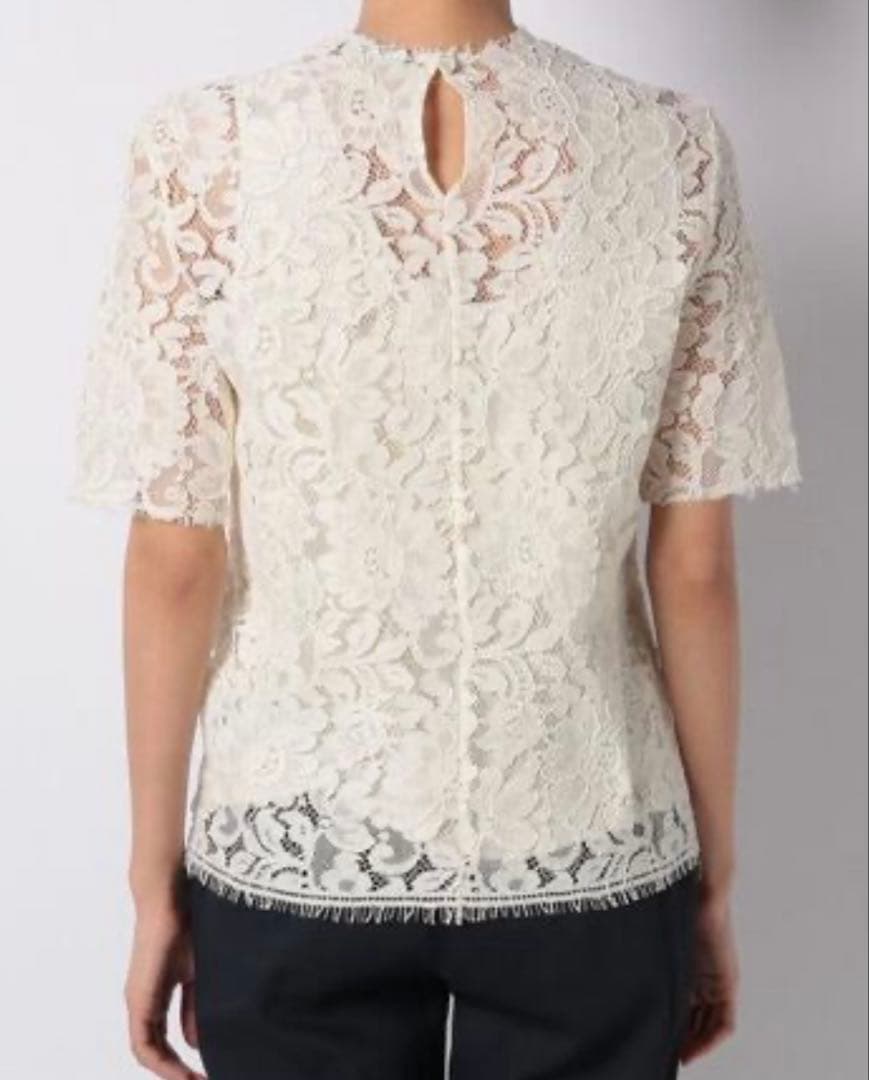 エストネーション　ESTNATION レース 半袖ブラウス