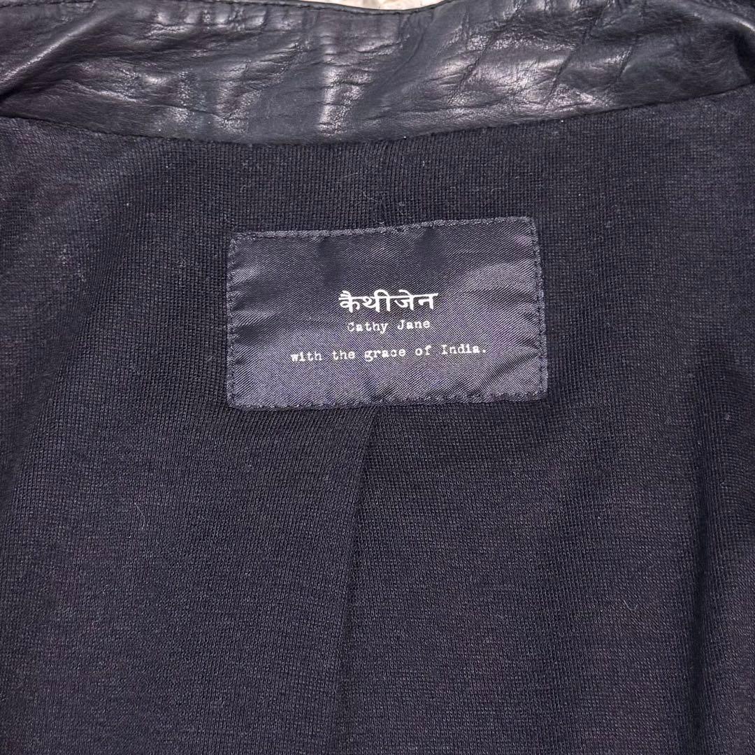 極美品　cathy jane　シングルライダースジャケット　カーフレザー