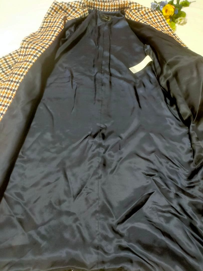 美品！23区 ループヤーン チェック ツイード ロングコート　38