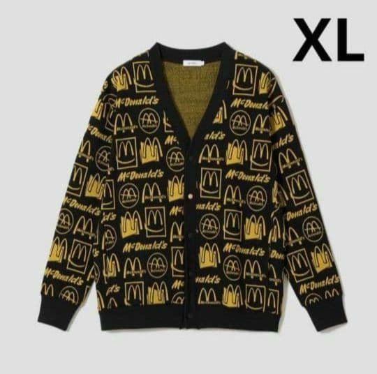 マクドナルドの思い出｜ジャカードVネックカーディガン 男女兼用XL 新品