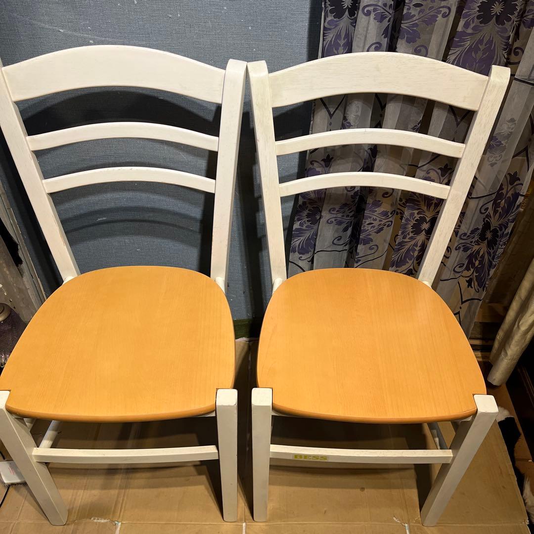 Sale L１　２脚セット　シャビーst 　木製ダイニングチェア