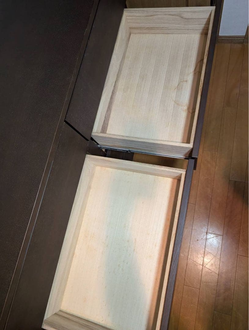 ■送料込■無印良品 木製チェスト 4段ワイド タモ材 タンス 棚 収納廃盤品