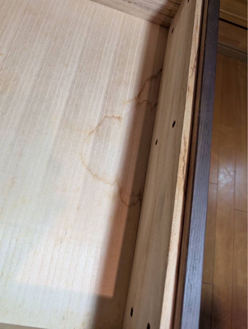 ■送料込■無印良品 木製チェスト 4段ワイド タモ材 タンス 棚 収納廃盤品