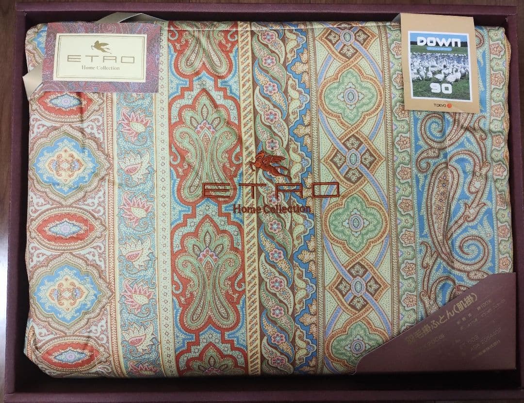 【新品・未使用】エトロ　ダウン90% 羽毛掛布団 150×200cm