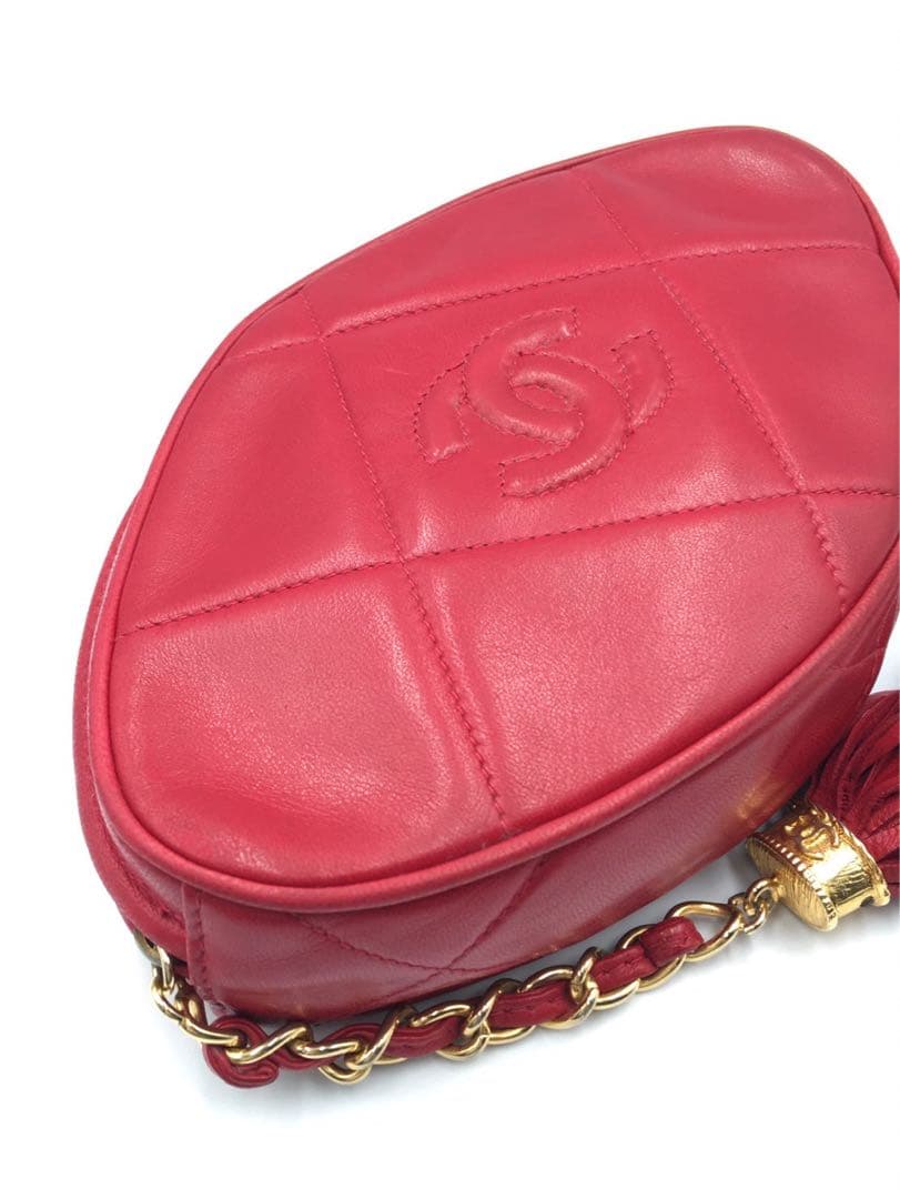 シャネル　ラムスキン　ポーチ　フリンジ