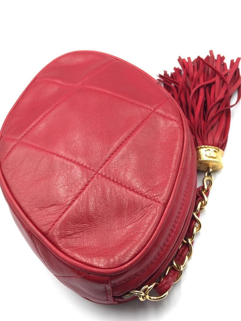 シャネル　ラムスキン　ポーチ　フリンジ