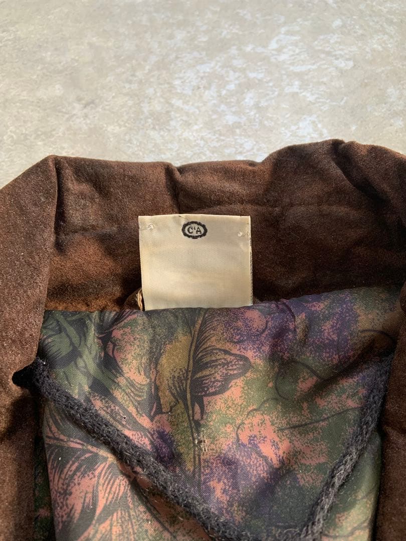 Euro vintage 70s ニットジャケット Wool leather