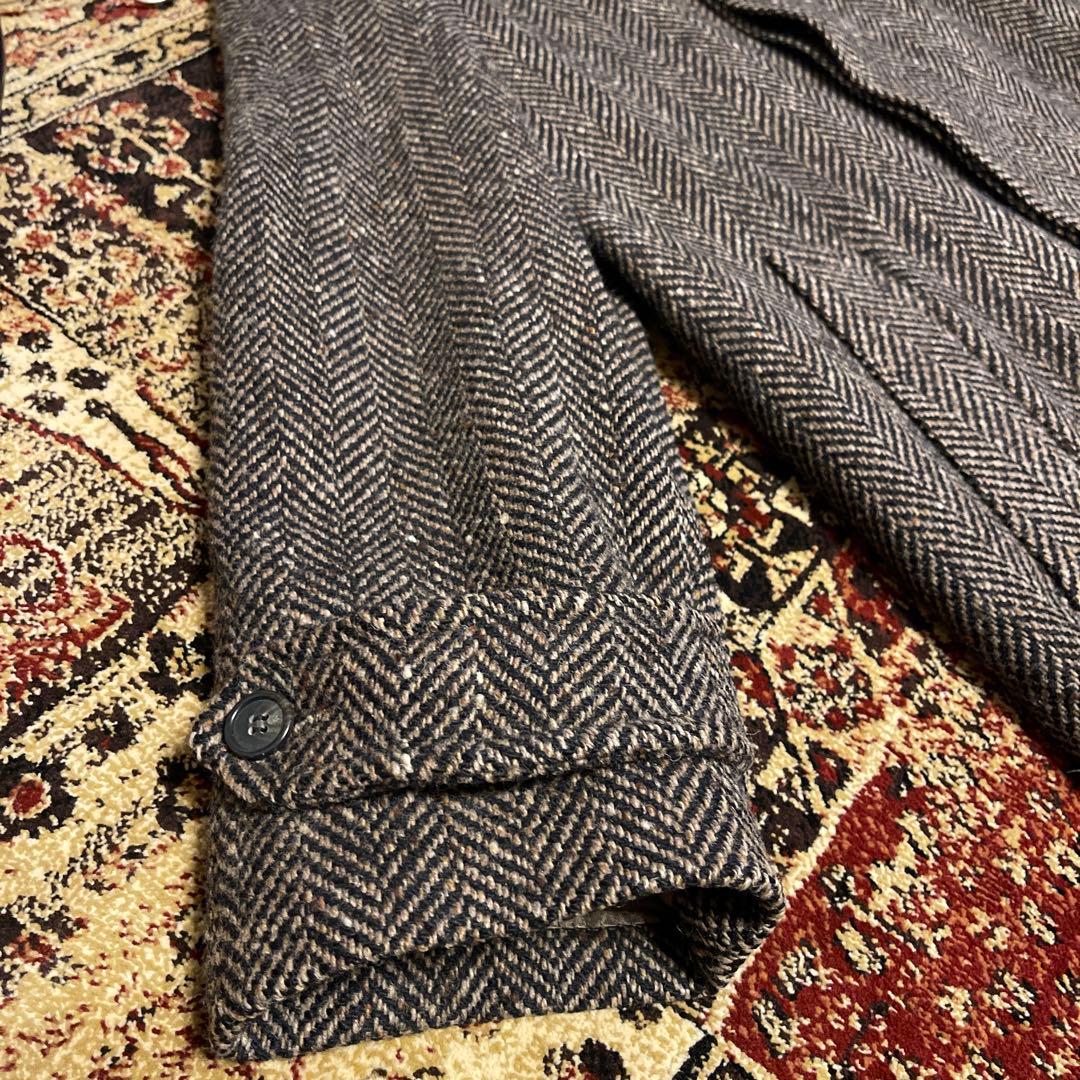 ヴィンテージ 60's ヘリンボーンロングコート made in USA