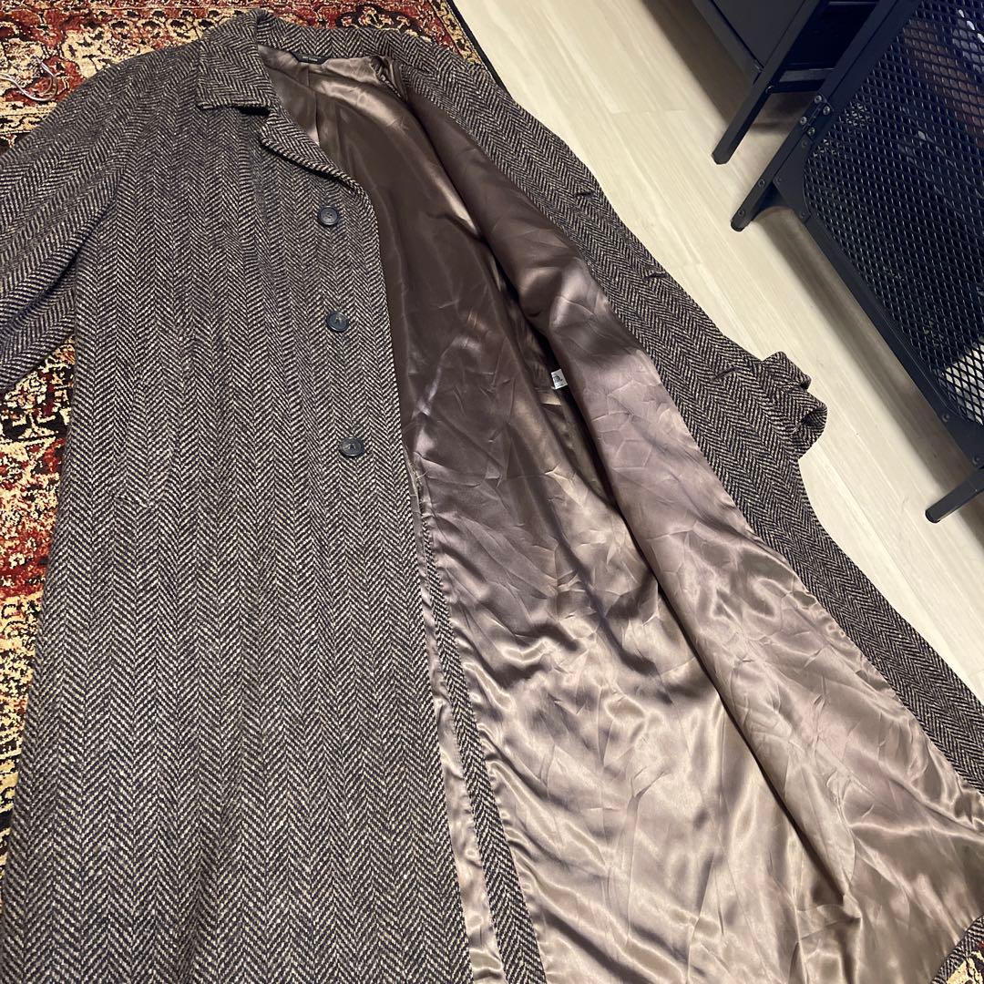 ヴィンテージ 60's ヘリンボーンロングコート made in USA