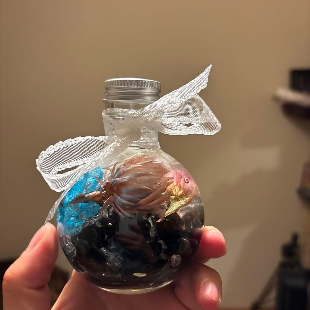 モリオンと水晶のパワーハーバリウム！悪いやつを吸う！