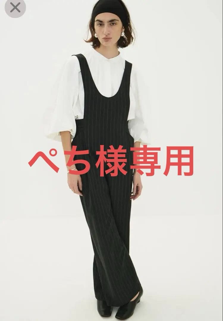 CLANE ストライプ ディープUネックサロペット サイズ1