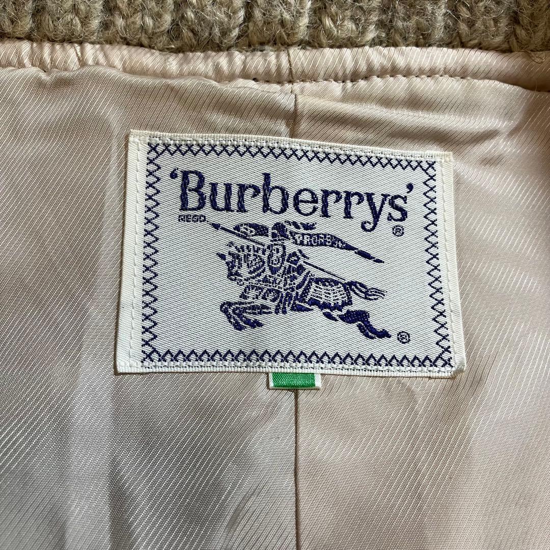 Burberry ウールカーディガン 編み込み ブルゾン ベージュ バーバリー